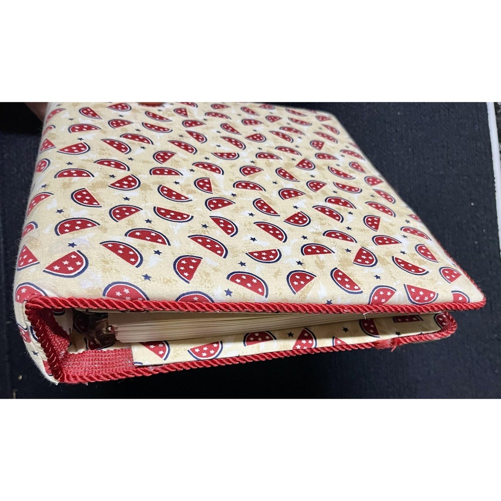 Vintage Handmade Patriotic Watermelon Recipe Binder 3 Ring Album Scrapbook